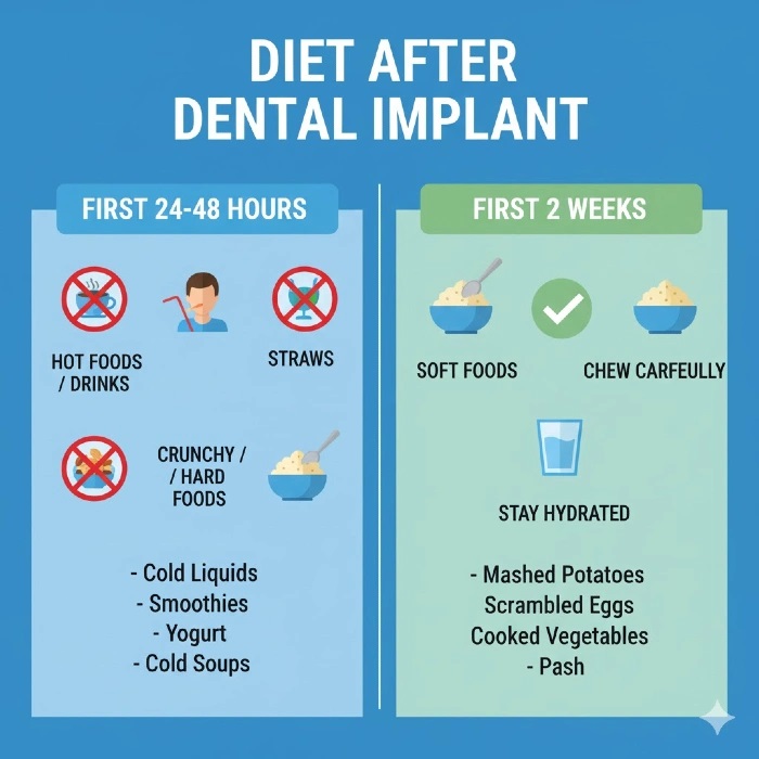 رژیم بعد از ایمپلنت دندان