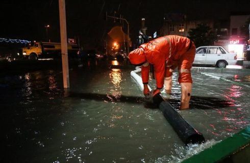 آب گرفتگی مسکن مهر شهر بندر جاسک