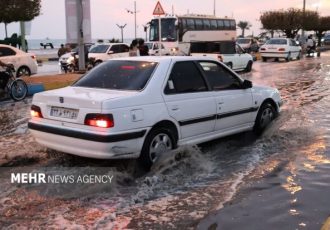 آبگرفتگی خیابان ها در دیّر