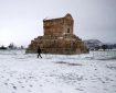 بارش برف در آرمگاه کوروش