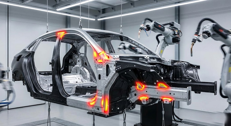  بدنه خام خودرو (BIW) و تحلیل تنش سازه‌ای در محیط تحقیق و توسعه مهندسی