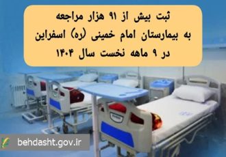 ثبت بیش از ۹۱ هزار مراجعه به بیمارستان امام خمینی (ره) اسفراین در ۹ ماهه نخست سال ۱۴۰۴