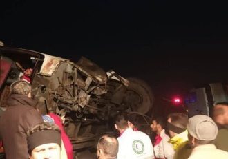 واژگونی خونین یک اتوبوس در جاده گرمسار/ ۲۵ نفر مجروح شدند واژگونی خونین یک اتوبوس در جاده گرمسار/ ۲۵ نفر مجروح شدند