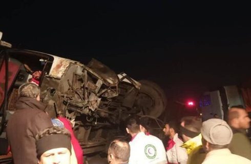 واژگونی خونین یک اتوبوس در جاده گرمسار/ ۲۵ نفر مجروح شدند واژگونی خونین یک اتوبوس در جاده گرمسار/ ۲۵ نفر مجروح شدند