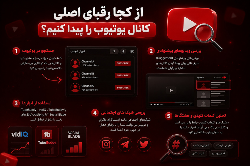 از کجا رقبای اصلی کانال یوتیوب را پیدا کنیم؟