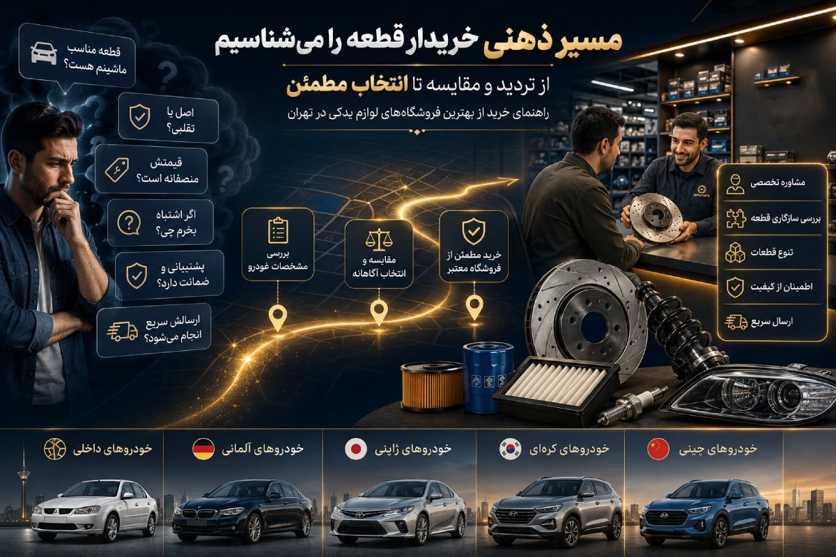 بهترین فروشگاه‌های لوازم یدکی در تهران؛ راهنمای انتخاب قطعات مناسب برای خودروهای داخلی و خارجی