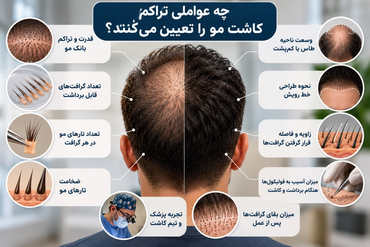 عوامل موثر در تراکم کاشت مو