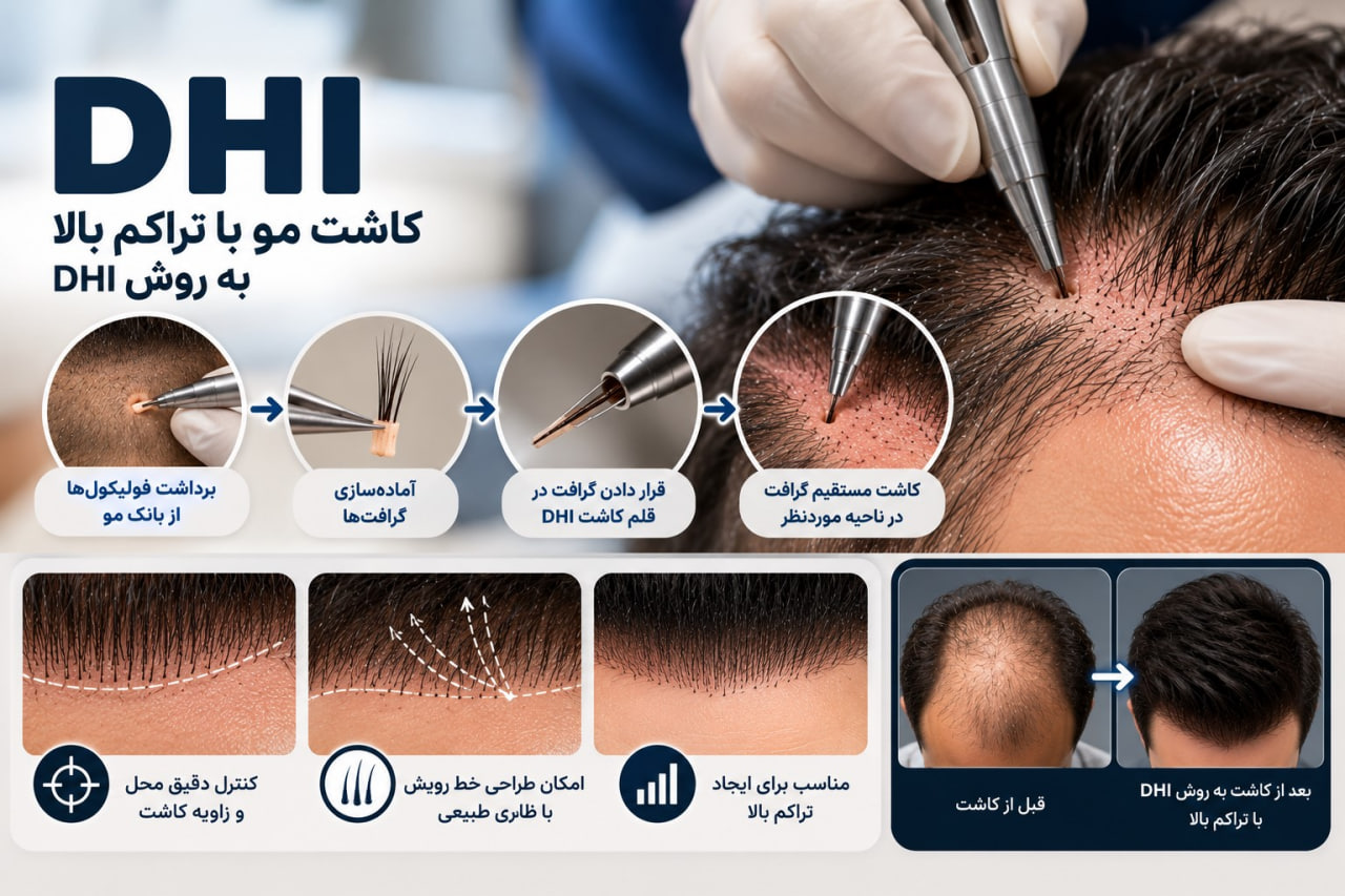کاشت مو با تراکم بالا به روش DHI